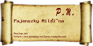 Pajenszky Miléna névjegykártya